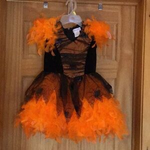 Chasing Fireflies Vibrant Orange and Black Feather Costume